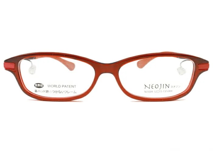 ネオジン NEOJIN nj5004 鼻パッドなし サイドパッド メガネ ノーズパッドなし めがね 眼鏡 c.10 ブラック c.20 レッド フルリム スクエア セル 日本製
