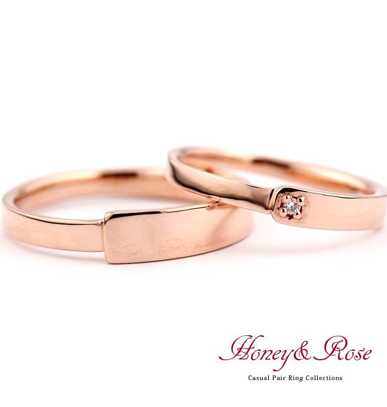 ハニーアンドローズ 結婚指輪 K10 ダイヤモンド 0.01ct KG-M005 KG-M006