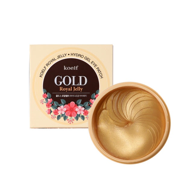 目元の眉間 ほうれい線 水分栄養 ゴールド ローヤルゼリー ハイドロゲル グロー アイパッチ 60枚2個