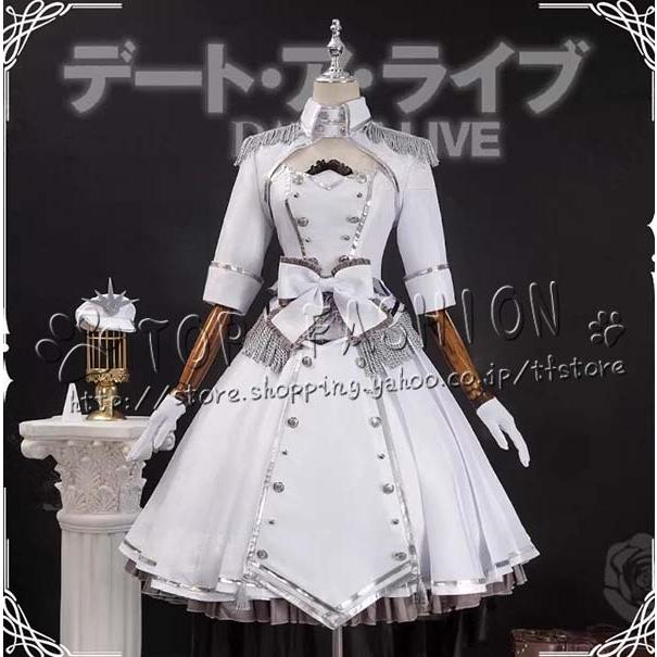 2026人気販売!デート・ア・ライブ 風 時崎狂三 白の女王 コスプレ衣装 ウィッグ 靴 cosplay コスチューム ハロウィン クリスマス