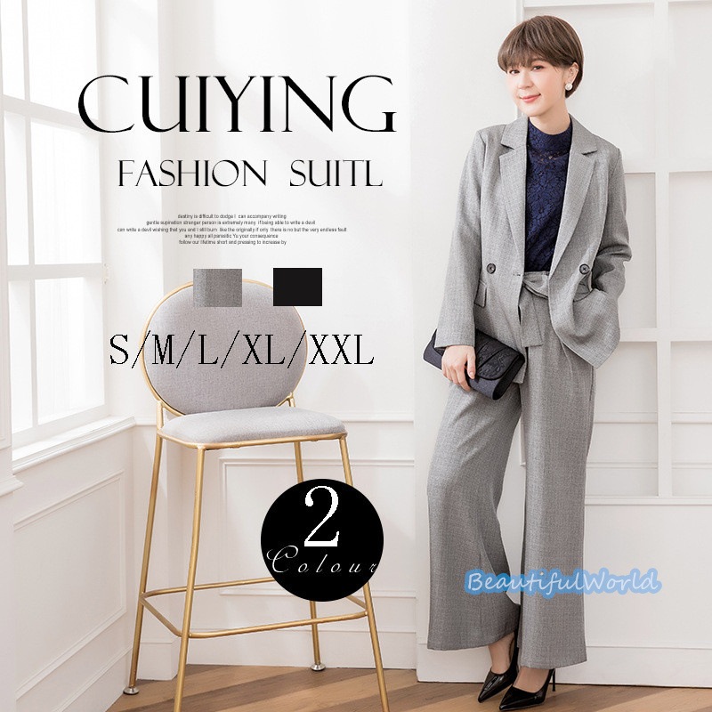 セットアップスーツ レディース パンツスーツ フォーマルスーツ 2点セット オフィス 通勤 結婚式 二次会 披露宴 演奏会 謝恩会 春秋冬E72