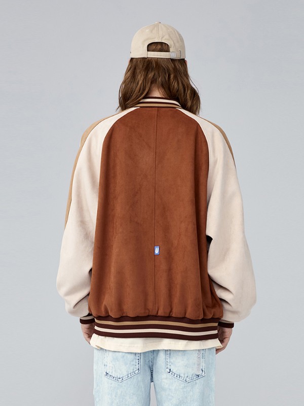 & Zangke 連名ラグランスリーブベースボールジャケットメンズ Chen Linong 同型スエードジャケット 春秋 ゆったり 11,376円