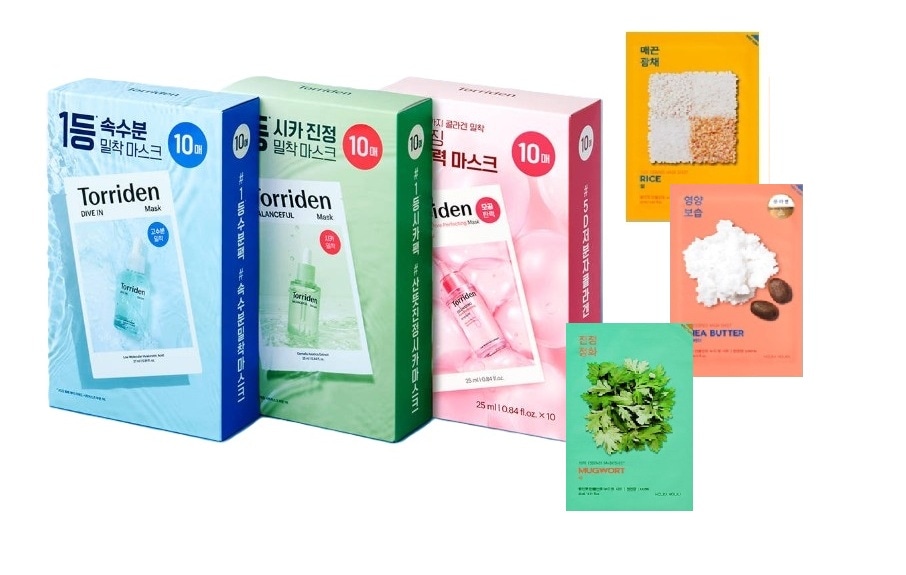 [30枚SET+3マスク]ダイブイン水分マスク(10枚)+バランスフル鎮静マスク(10枚)+セルメイジング弾力マスク(10枚)+3マスク