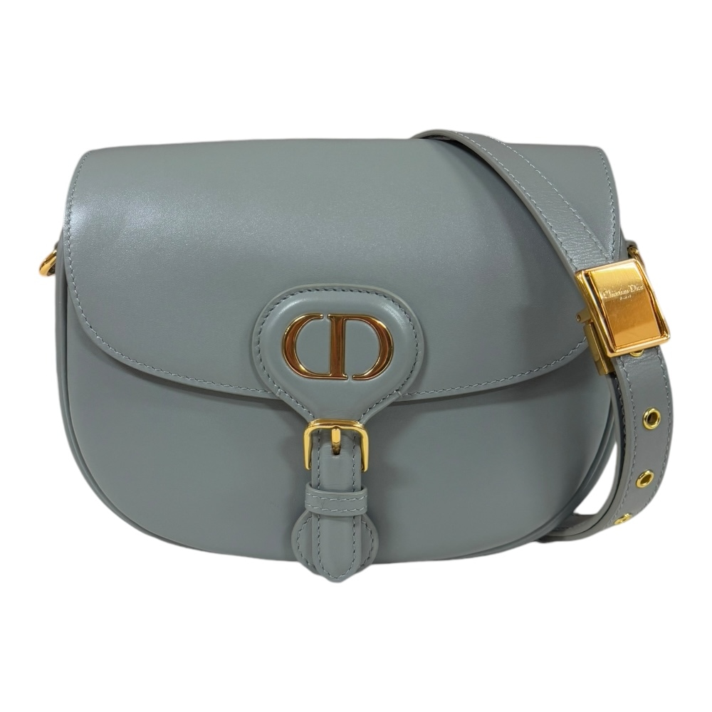 ディオール ボビーミディアム ショルダーバッグ レザー グレー Dior 中古