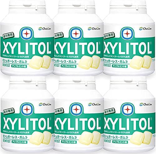 【オーラルケア】【歯科専用】キシリトールガム　ボトルタイプ　９０粒入り（１５３ｇ）×６個　アップルミント