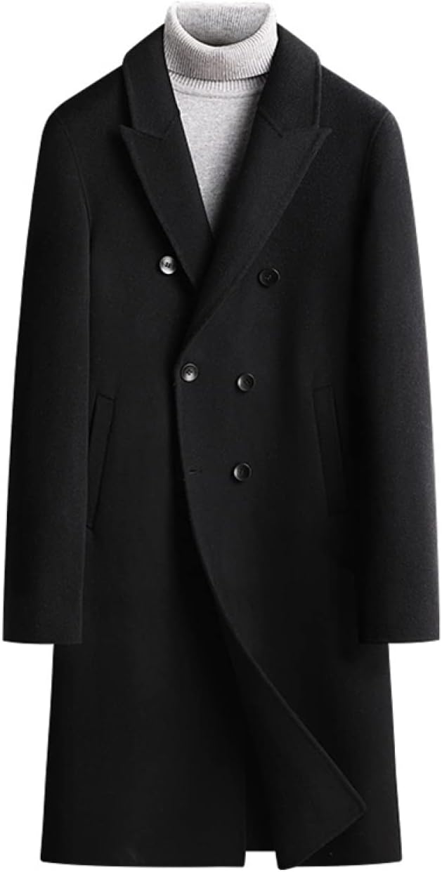チェスターコート 100% ビジネス コート メンズ シンプル ダブルブレスト テーラードジャケット ロング丈 保温性 防風防寒 アウター 紳士 スリム メルトン 秋冬 ファッション カッコイイ 26,727円