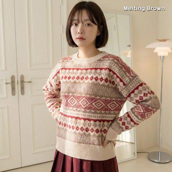 女性用ノルディックジャカードニット MJ26