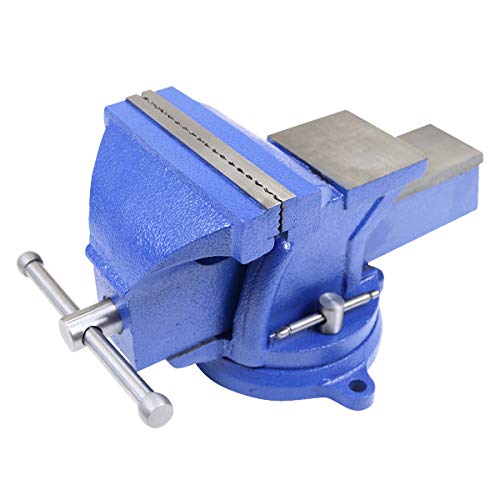 ベンチバイス 回転式 口幅約150mm 最大開口約160mm 6インチ 6inch 万力 リードバイス ガレージバイス バイス 3点固定式 定盤付き 回転盤 360回転 切削 研磨 切断 加工 固定