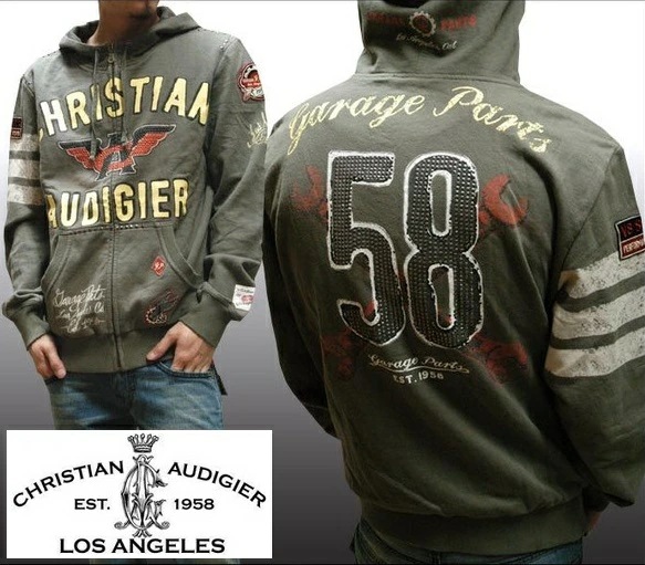 セール クリスチャンオードジェー パーカー メンズ Christian Audigier 58SPANNER MOSS ジップパーカー フーディー インポート ハリウッド LAセレブ ファッション