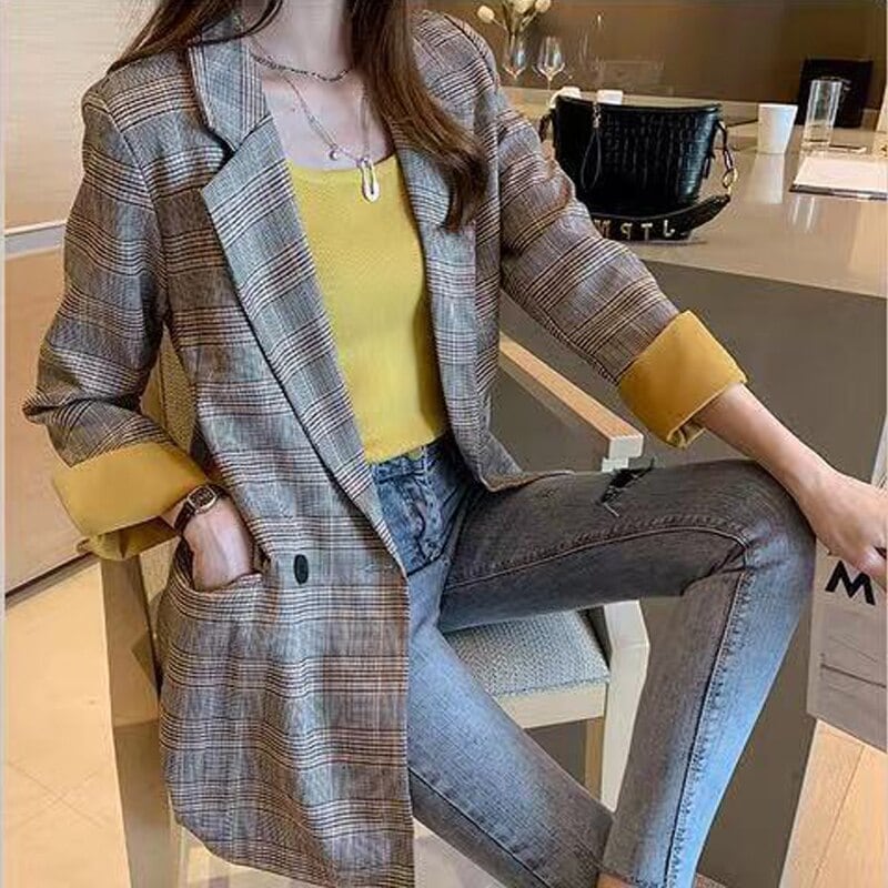 ジャケット テーラード 長袖 ストレート 切り替え かわいい 大人可愛い きれいめ シンプル カジュアル 大人 上品 チェック グレンチェック 春 秋 学生 デート オフィス XL 2XL