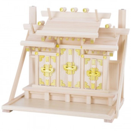 神棚の里 神棚 壁掛け三社 出雲 棚板付 省スペース