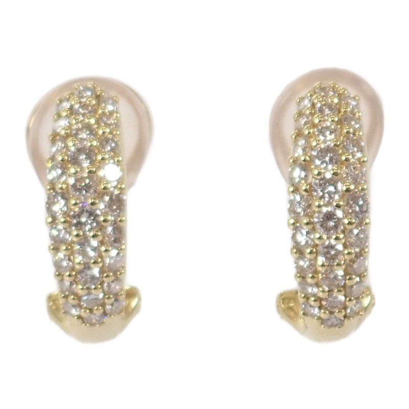 【no brand】デザインジュエリー イヤリング ピアス K18イエローゴールド ダイヤモンド レディース