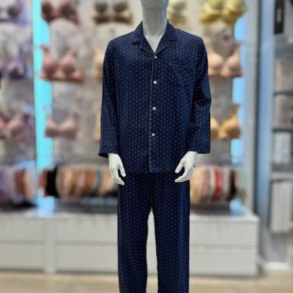 男性ダイヤパジャマセットネイビー（MP6015） 6,111円