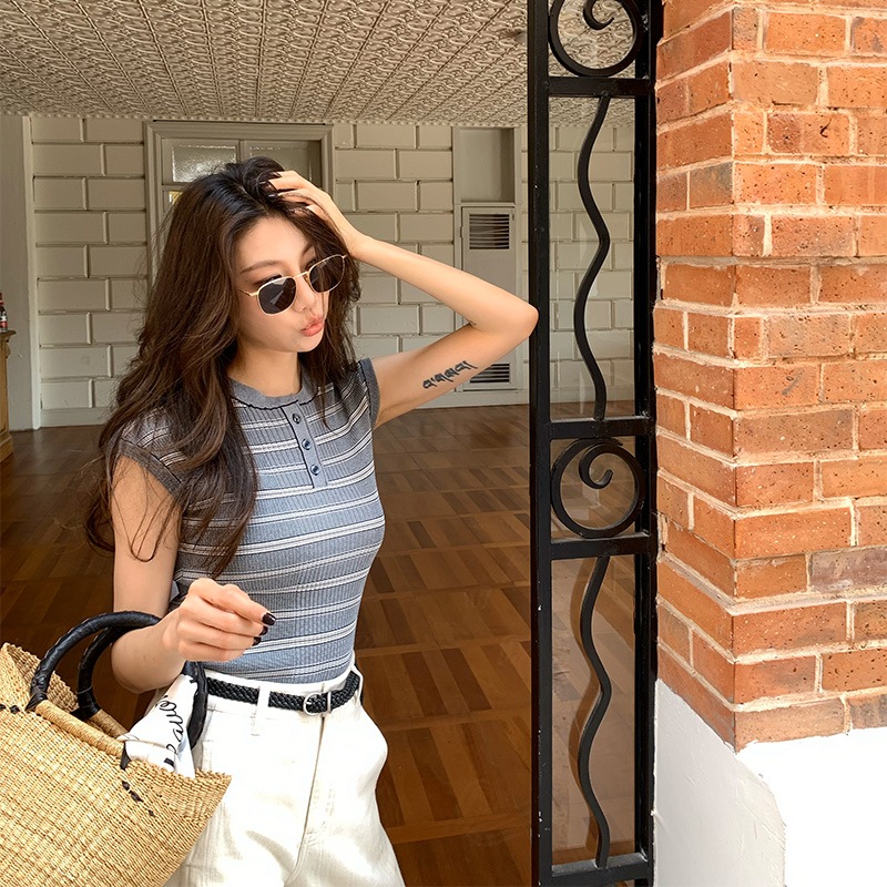 Alonesavor Long Xier Qianjinスタイルニットセーターオフショルダーストライプ気質デザインp239