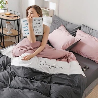 厚手綿先染めウォッシュドコットン4ピース夏学生寮スリーピースベッドリネン