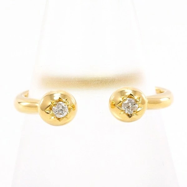 K18 18金 YG 磁石 リング 指輪 13号～フリーサイズ ダイヤ ジュエリー 中古