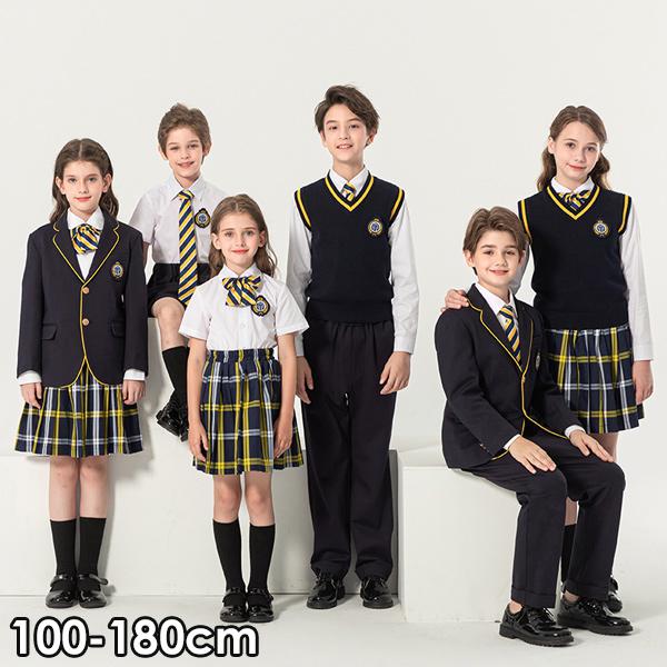 超目玉新品 学生服 子供服 韓国風 ピアノ発表会 上下セット キッズスーツ キッズフォーマルスーツ 女の子 男の子 女児 小学校 高校生 中学生 制服 ジャケット ブラウス スカート リボン 七五三