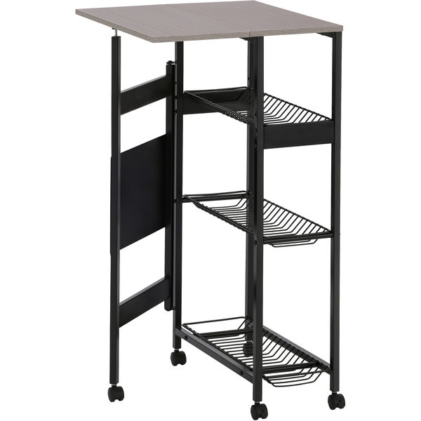 TLAW-R220ブラック [天板付きランドリーワゴン スリムタイプ ワイヤーラック付] メーカー直送