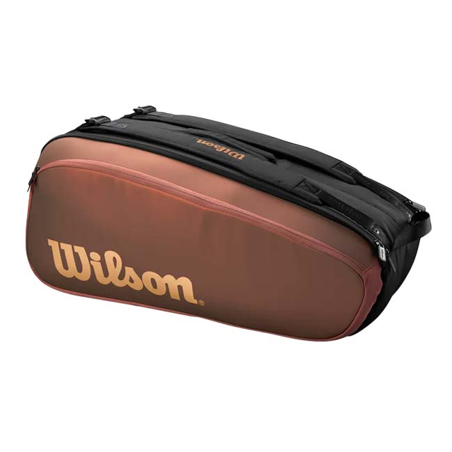 ９本収納 ウィルソン(Wilson) SUPER TOUR スーパーツアー 9PK PRO STAFF プロスタッフ V14 ラケットバッグ テニスバッグ WR8024501001-BR×BK