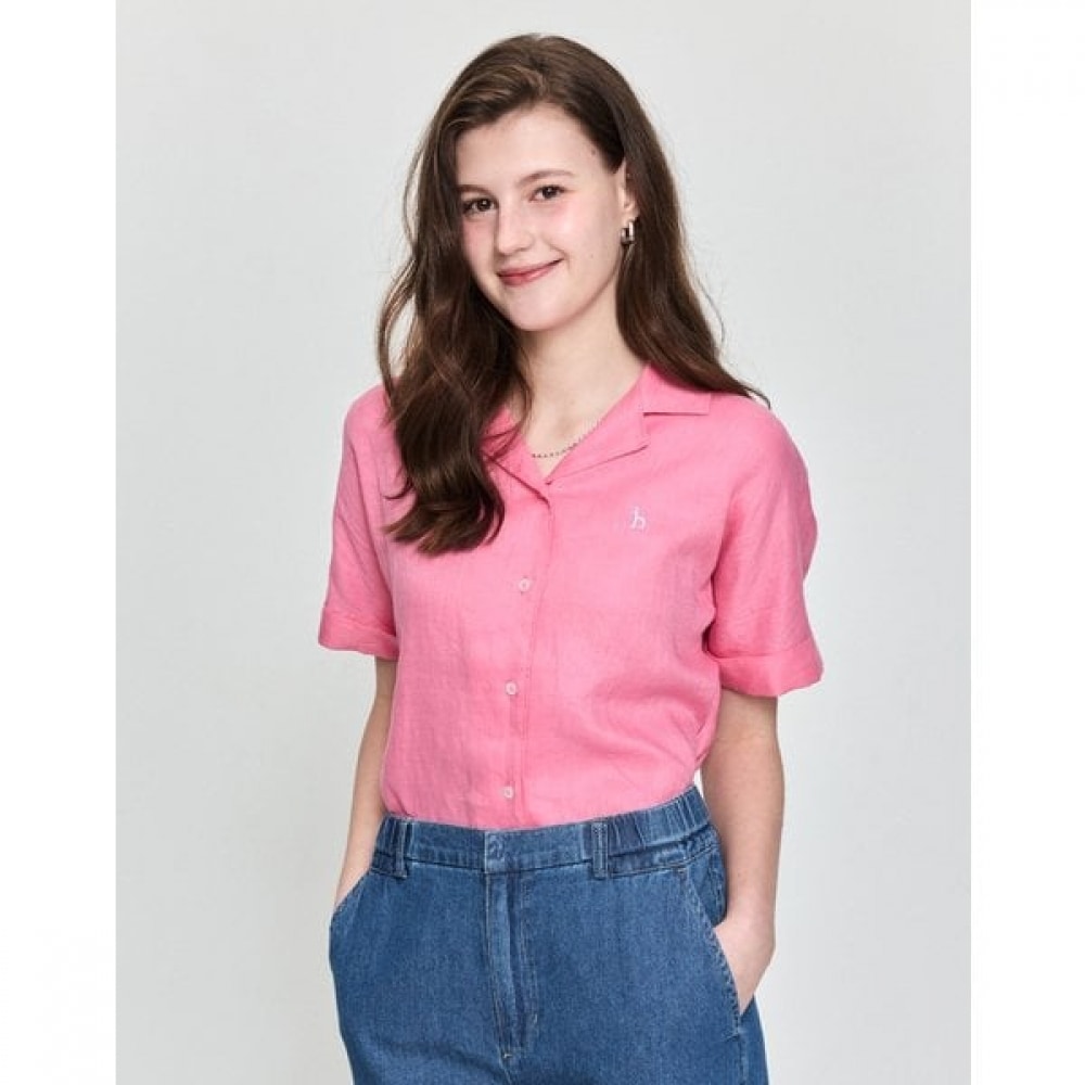 [25SS] リネンショートスリーブシャツピンク HSSH5BC44P2