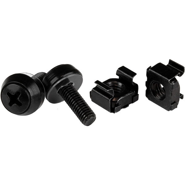 StarTech CABSCREW1032 ブラック [ラックマウント金具セット/10-32 ケージナット & ボルト/50組入りパック/サーバーラック用クリップナット]