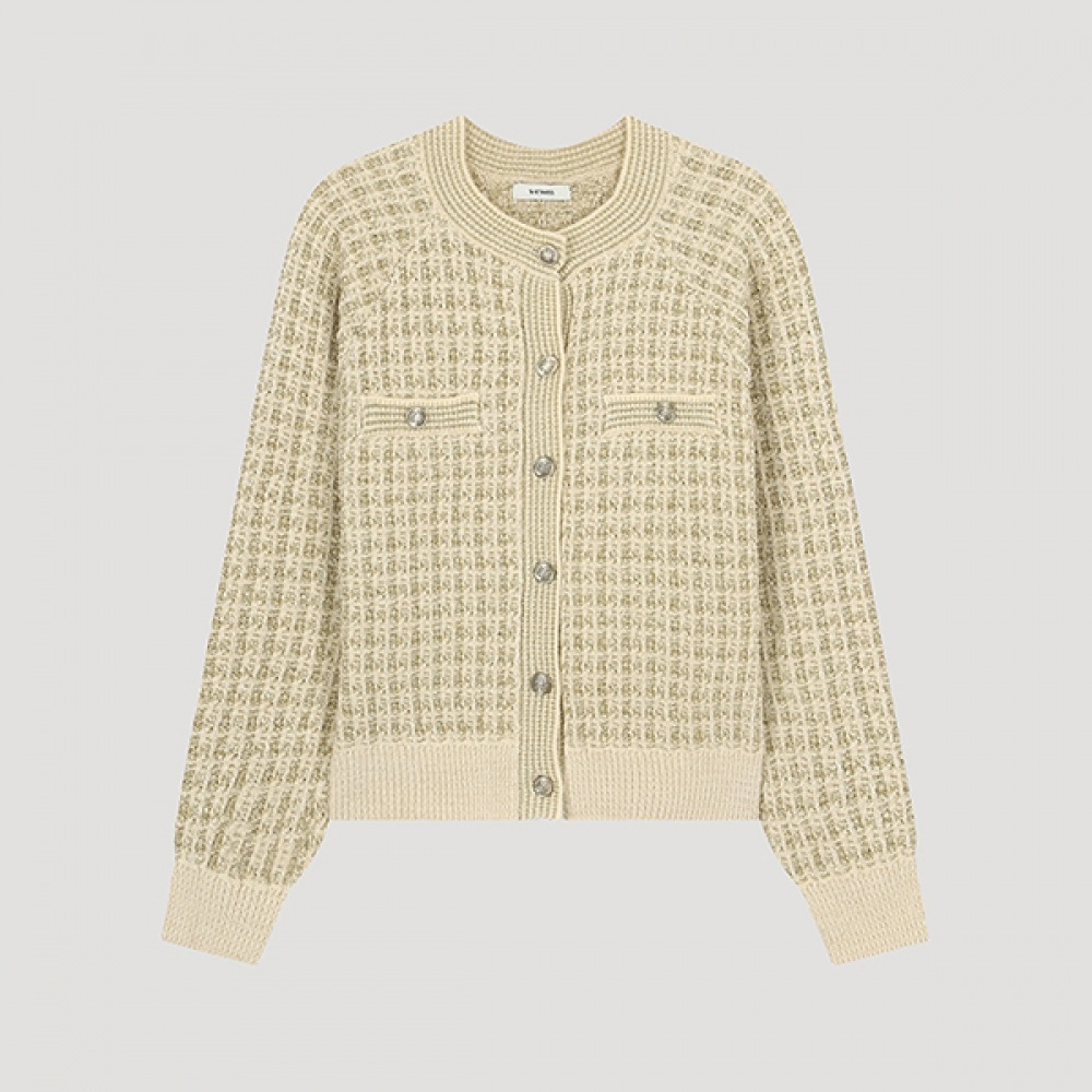 (Shes Miss) グリッターツイードニットカーディガン_SSKCDO41010_LB