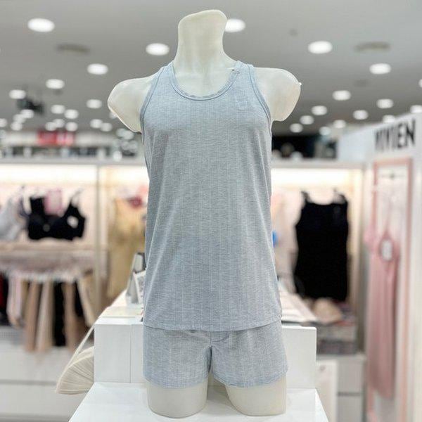 メランジモーダル混紡男性ランニングニットトランクスセット GREY_DG