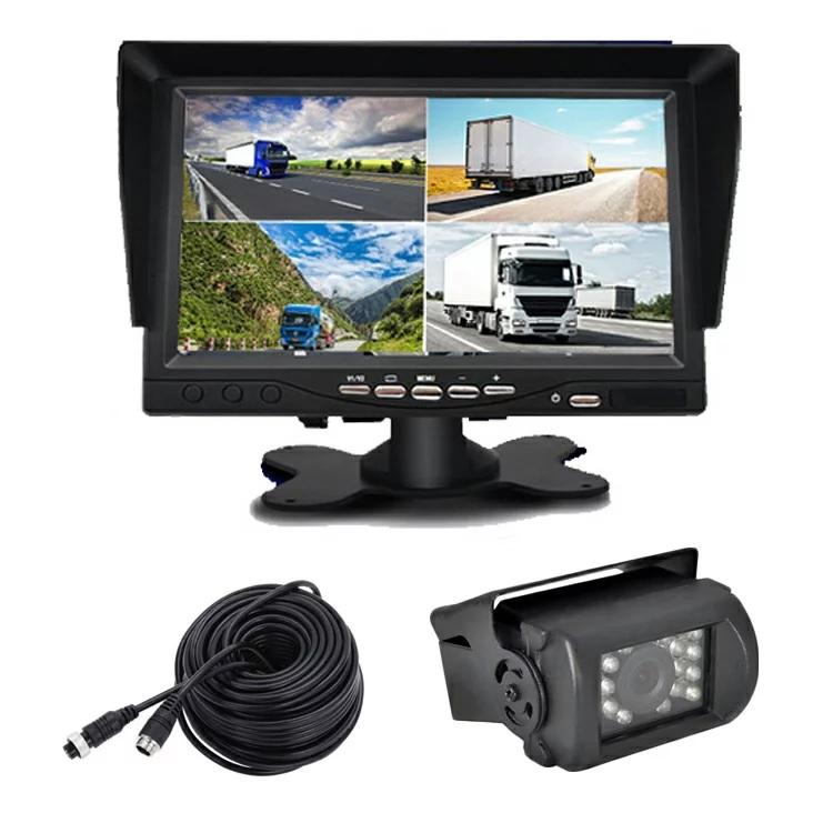 12/24V トラック対応 ドライブレコーダー 4PINタイプ 7インチ 遮光式モニター SDカード録画記録 4分割表示可 カメラケーブル1セット MN74DVRPROSET1