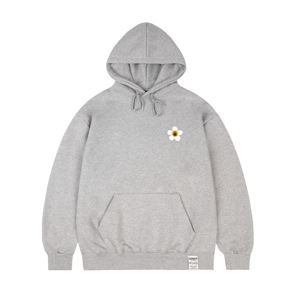グレイバーティルスモールフラワードットスマイルパーカーグレー