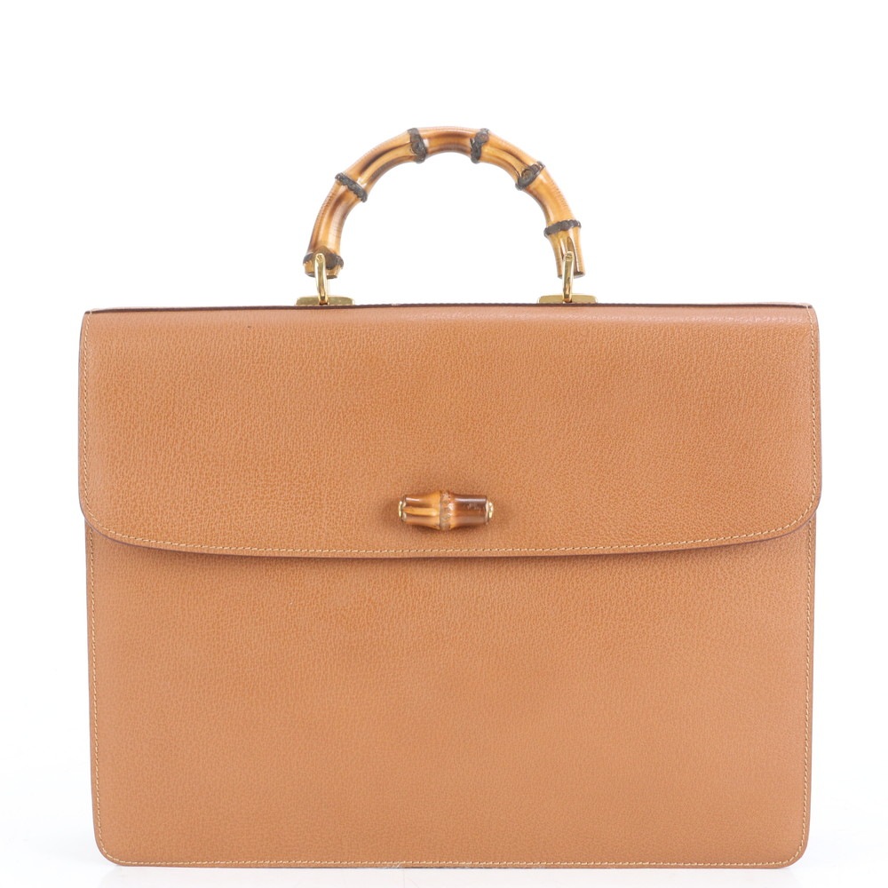 極美品 ヴィンテージ バンブー 015 1046 レザー ビジネス バッグ 書類鞄 ブリーフケース トート 通勤 A4 メンズ RRE CQ36-2 中古