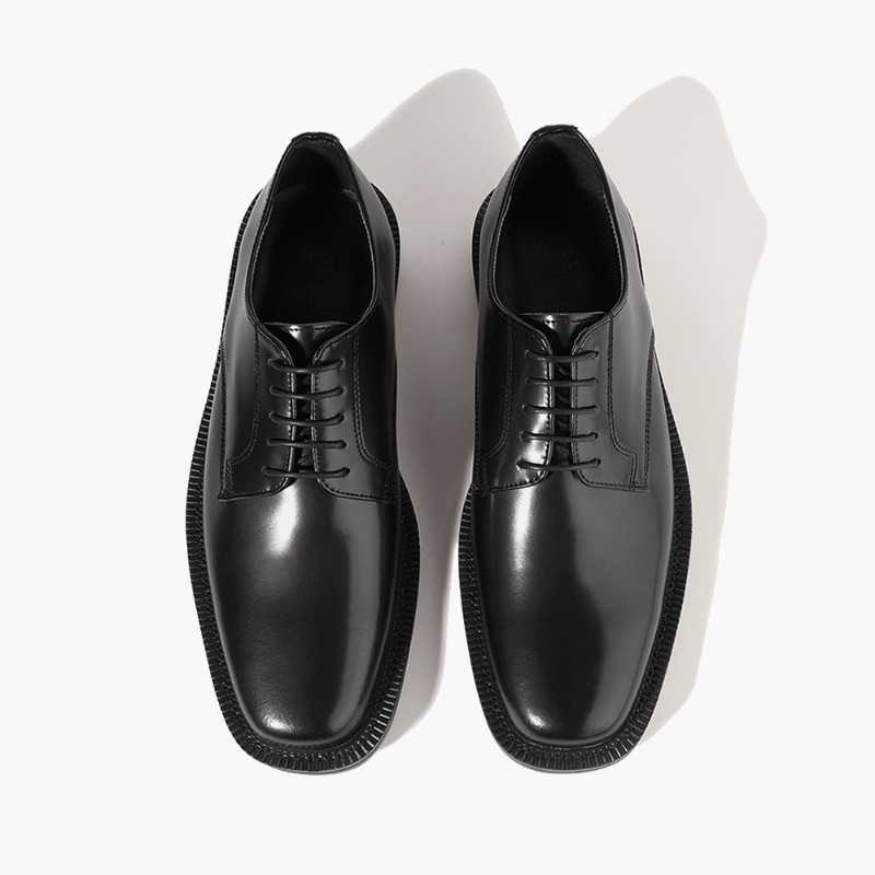 後払い手数料無料 メンズ ブラック 背高靴 ビジネスシューズ ダービーシューズ スクエアトゥ 本革 ラバーソール ビジネス Size 27 0 Www Pulse Orange Cm