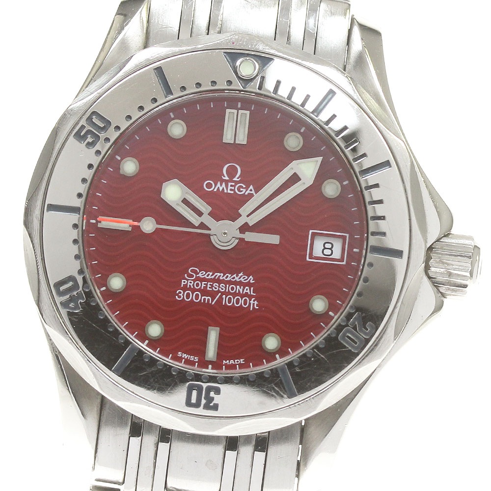 オメガ OMEGA 2582.61 シーマスター300 丸井限定 デイト クォーツ レディース 保証書付き_842976【中古】
