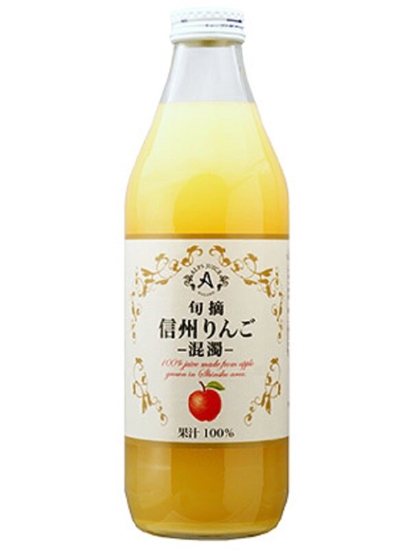 1ケース単位アルプスジュース旬摘信州りんご（混濁）1Ｌ瓶1ケース（12本入り）（日本長野県塩尻市）