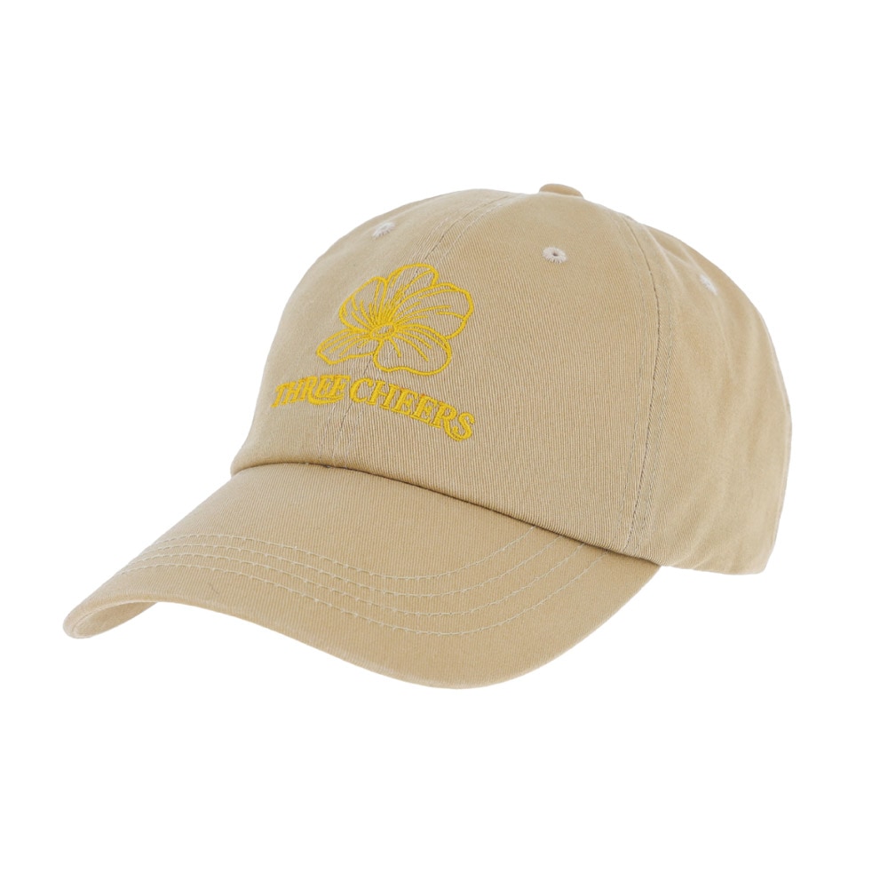 THREECHEERS FLOWER LOGO BALLCAP BEIGE