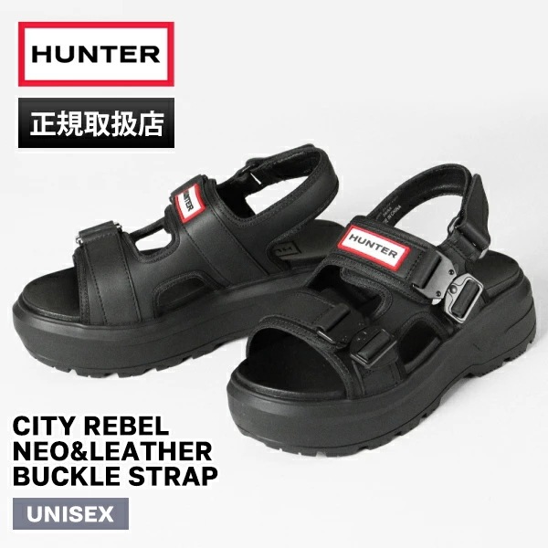 サンダル レディース CITY REBEL NEO＆LEATHER BUCKLE STRAP バックルサンダル ブラック UFD3109LEA ブランド [正規取扱店]