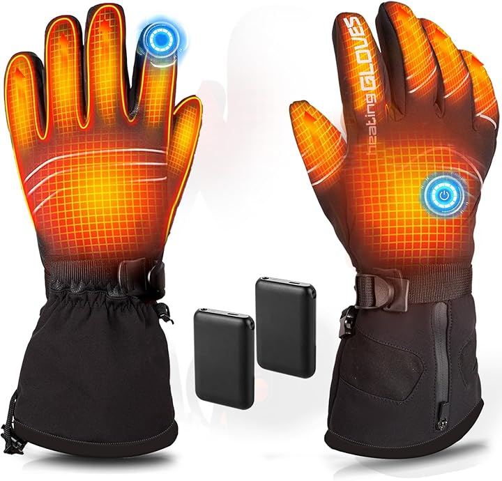 電熱グローブ バイク 電熱手袋3秒で速暖 両面発熱 電池残量が一目瞭然ヒーター手袋 ヒーターグローブ 冬 バッテリー付き 6000mAhx2個 バッテリー残量表示 (ブラック, L)