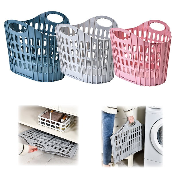 Qoo10] ランドリーバスケット 洗濯カゴ 洗濯かご