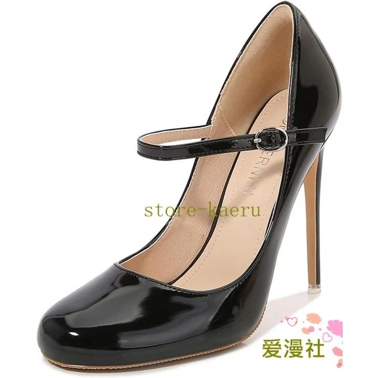 パンプス ハイヒール 12cm レディース 大きいサイズ ピンヒール ポインテッドトゥ ローカット 革靴 ストラップ 歩きやすい 痛くない