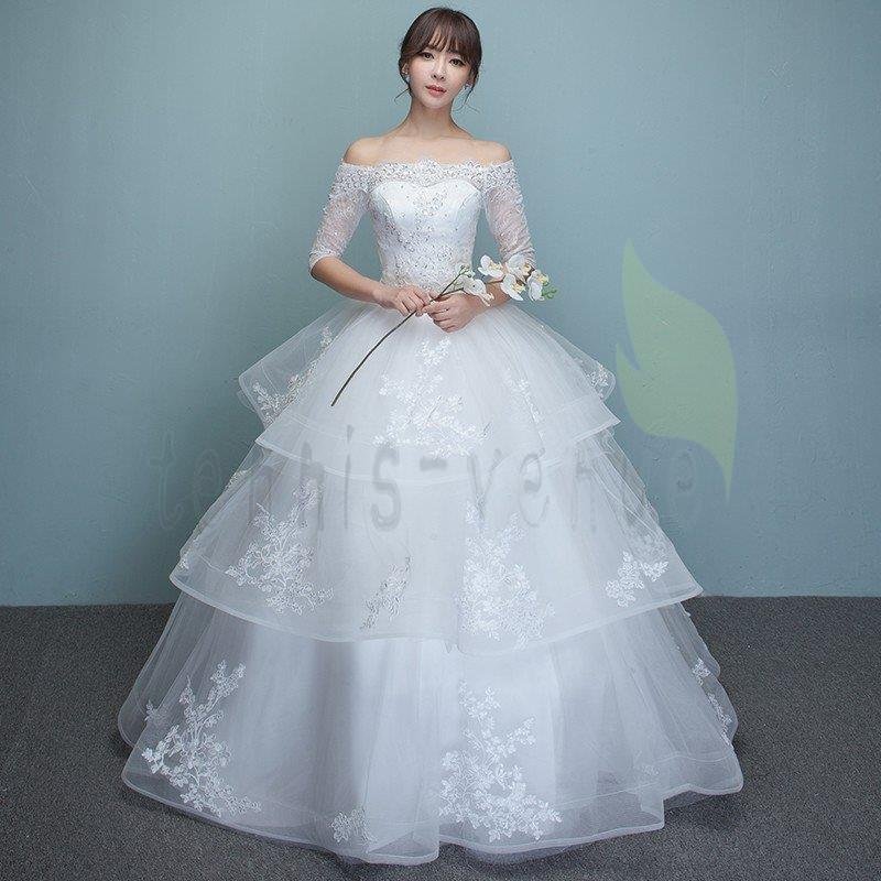 ウエディングドレス 安い 二次会 ウェディングドレス 結婚式 エンパイア 花嫁 プリンセス 披露宴