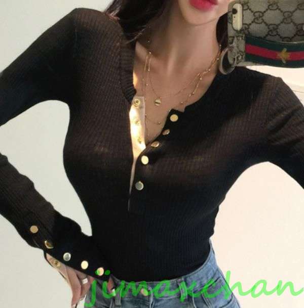 サマー 胸開き Tシャツ 長袖 タートルネック セーター レディースファッション タートル 胸開きタート セクシー Vネック ベアトップ ベアトップ