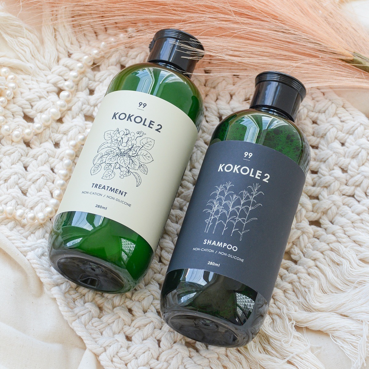 シャンプー トリートメント セット KOKOLE2 ヘアシャンプー ヘアトリートメント スカルプケア ノンカチオン ノンシリコン 280ml オーガニック ボタニカル シリコンフリー