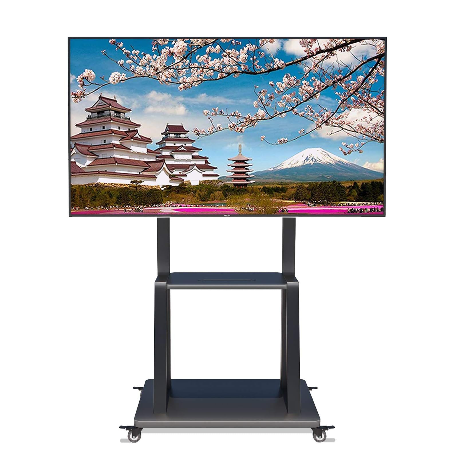 テレビスタンド tvスタンド 32~100インチ対応 キャスター ハイタイプ 液晶TVスタンド 移動式 高さ調節可能 耐荷重80KG 棚板付き 簡単な組み立て 省スペース 業務用ス 28789