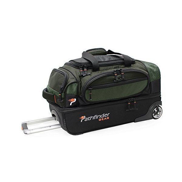 Pathfinder Gear 22 Inch Rolling Drop Bottom Duffel， Olive， One Size 並行輸入品