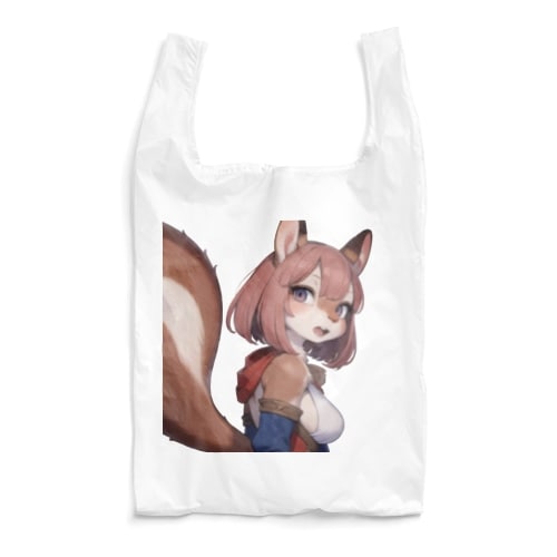 【文字入れ可能受注生産】リスの女の子　サラ エコバッグ