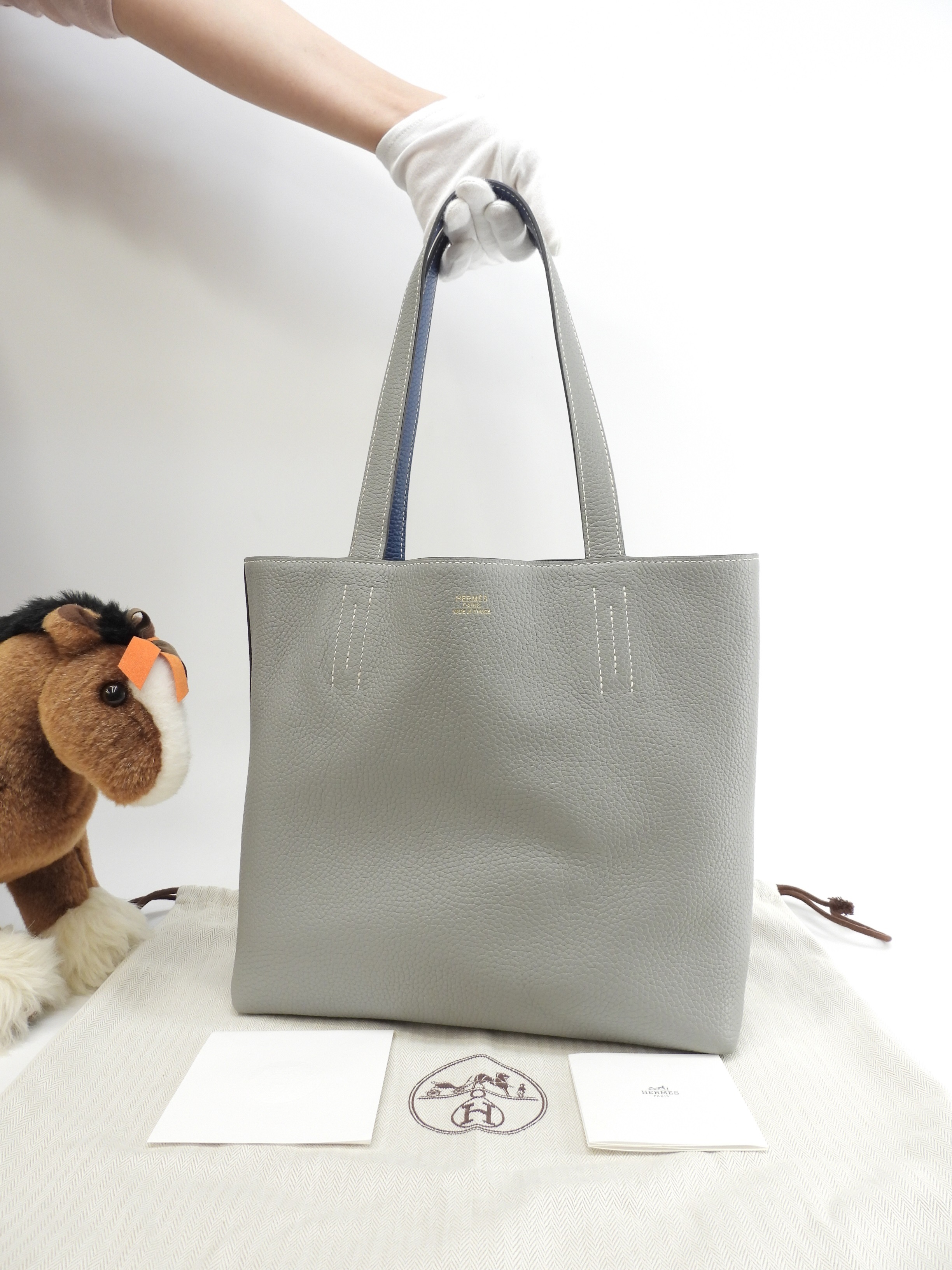 ドゥブルサンス36 トリヨンクレマンス 灰青 トートバッグ ショルダーバッグ@A 4