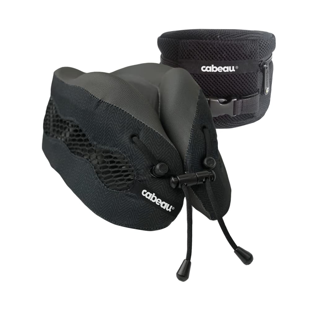 Cabeau Evolution Cool Travel Pillow- The Best Air Circulating Head and Neck Memory Foam Cooling Trav