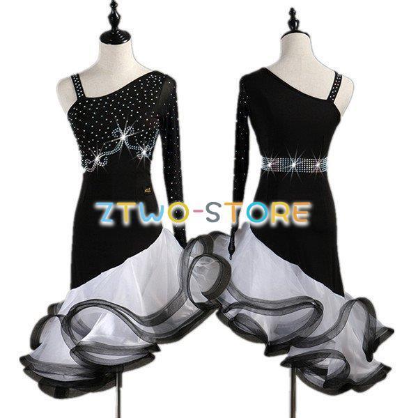 新しい子供用ダンスウェア 社交ダンス ラテンドレス ワンピース ダンス衣装 練習服 スタンダード ワルツ ラテンダンス 競技着 舞踏会 演出用 発表会ドレス 2枚購入で2285円OFF