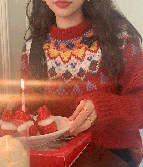 ビンテージ クリスマス セーター アーガイル ラウンドネック 長袖 ニット 4,633円