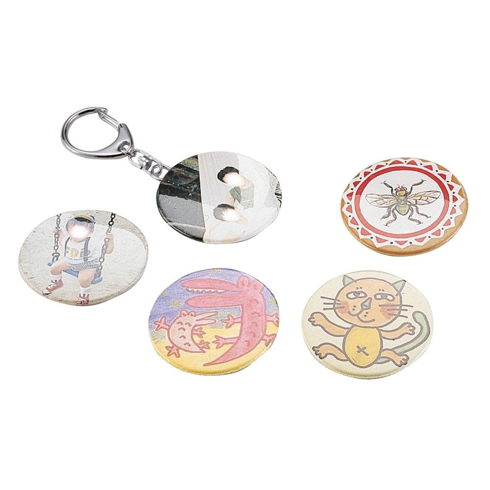 （まとめ買い）バッジ金具 キーホルダーセット 10個セット 1307 [x3セット]
