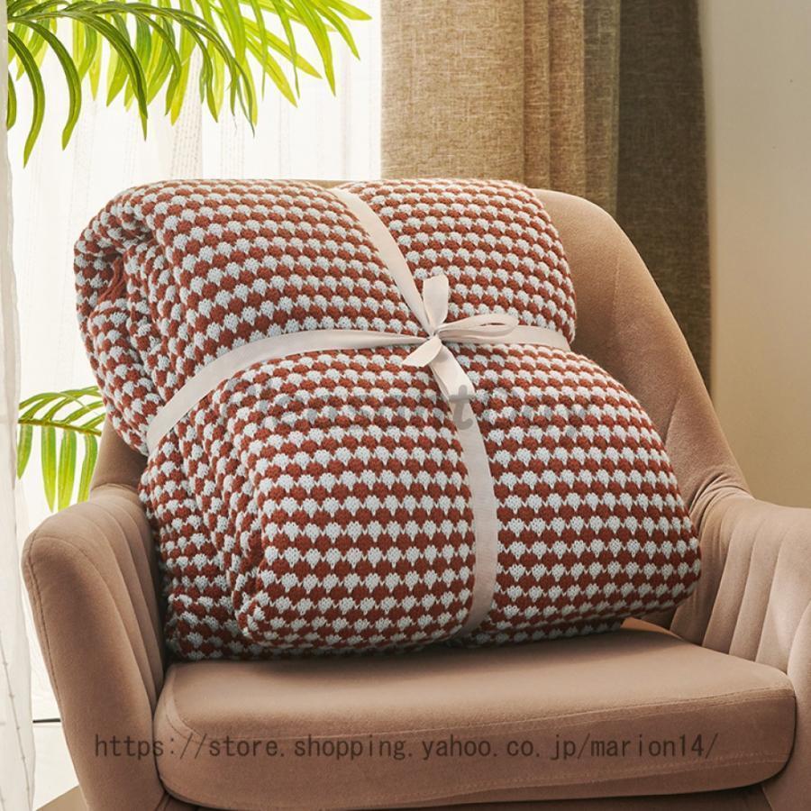 フリンジ付き ブランケット 掛け毛布 無地 北欧風 ニットブランケット 膝掛け 軽量 暖かい ソファ オフィス 車用 無地 やわらかい プレゼント 洗える 春夏